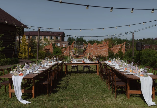 Свадебная площадка «Ранчо» Летняя веранда с террасой и поляной - фото 12